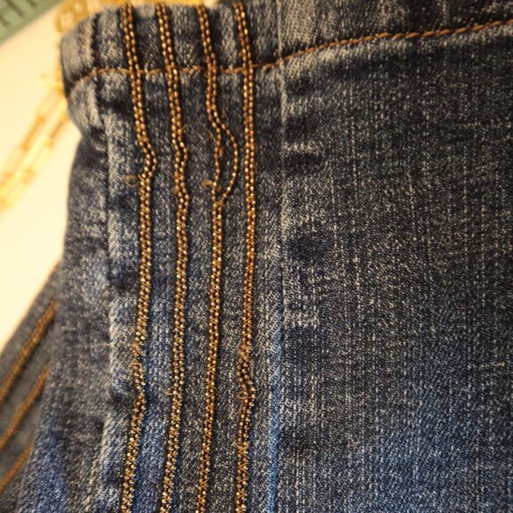 Brunello Cucinelli Jeans Monili Track Blue Denim Wide Leg Relaxed 32x28 Size 6 - Picture 12 of 13